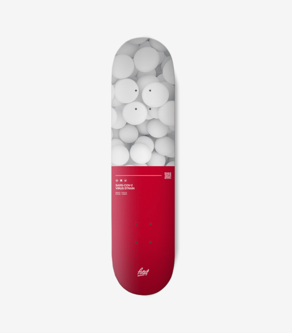 skateboard deck resembling a medical pill by focus skateboards